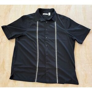 Cubavera XLT Black‎ Guayabera Shirt Cuban Retro Resort Charlie Sheen Style Retro